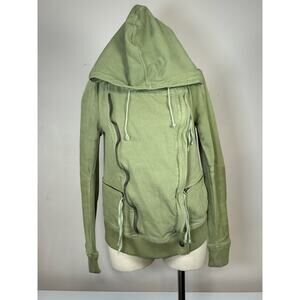 Free People We The Free Green and Khaki Hoodie Jacket Women’s Size Small S USED